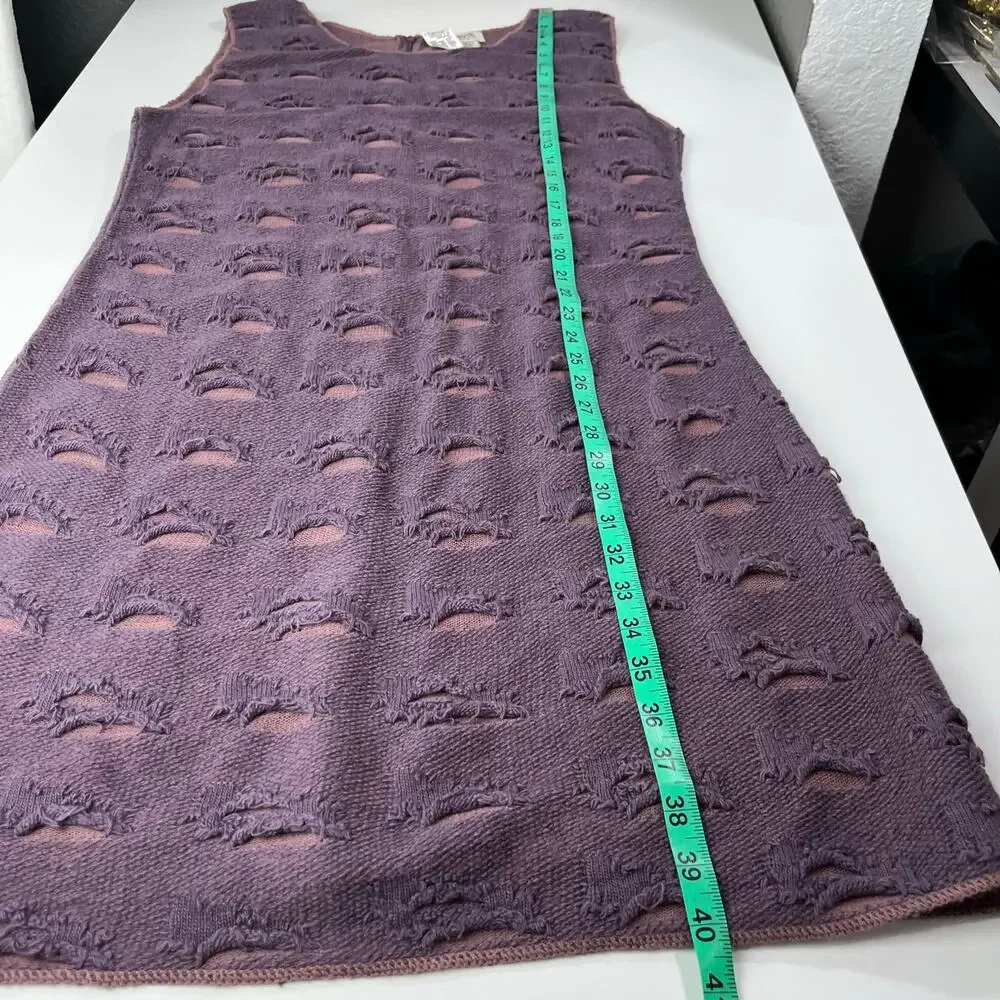 Vintage Imagio Sweater Dress XL‎ Y2K Lambswool Blend Sleeveless NWT Distressed